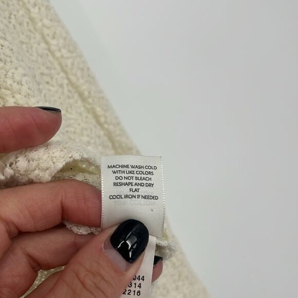 J. Jill Vintage 90s Lace Button Down Shirt Top Cream XS Polo Cardigan Cottage - Picture 8 of 8